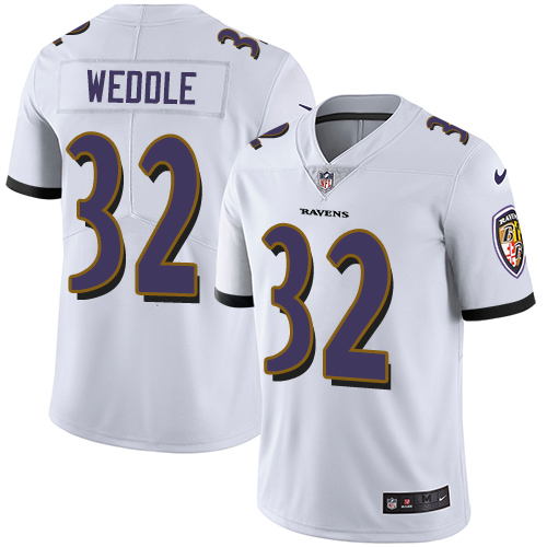 Nike Ravens #32 Eric Weddle White Men's Stitched NFL Vapor Untouchable Limited Jersey - Click Image to Close
